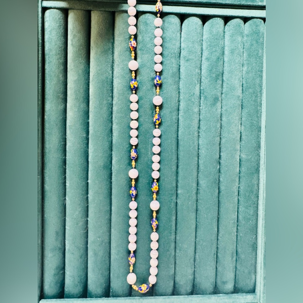 Vintage beads and enamel necklace from 1920’s. Total length is 37 inches.